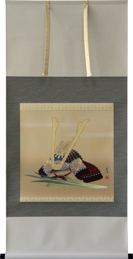 楽天市場】掛軸 竹に雀 金子華春画(掛け軸 F6小判横)幅51.5cm×丈