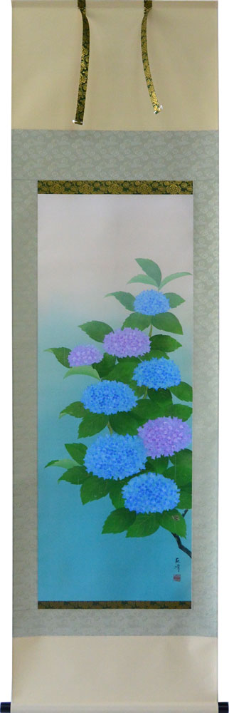 楽天市場】掛軸 四季花 金子華春画(掛け軸 F6小判横) 幅51.5cm×丈114.5