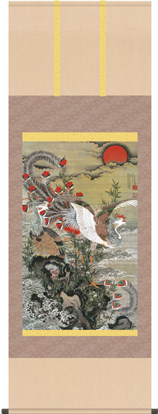 楽天市場】複製名画の掛け軸 川合玉堂 山村春麗 尺五立 幅54.5cm×丈