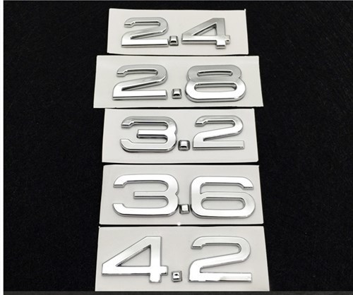 楽天市場 送料無料 Audi アウディ 1 8t 2 0t 2 8t 3 0t 2 4 2 8 3 0 3 2 3 6 4 2 排気量 グレード リアエンブレム カスタム 欧車パーツbase 欧車パーツbase