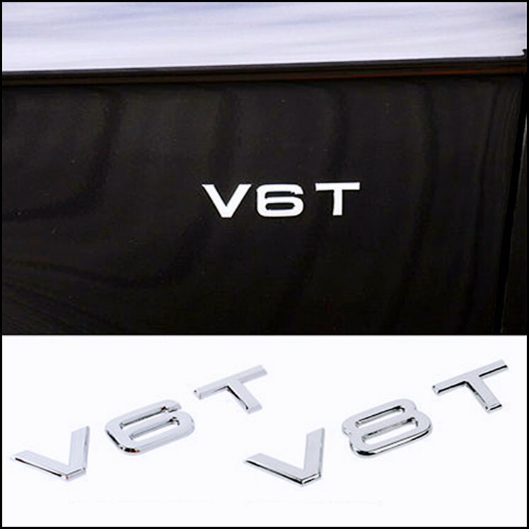 休日 直営限定アウトレット Audi アウディ V6T V8T V10 サイド エンブレム フェンダーエンブレム 左右セット S4 S5 SQ5 S6 S7 S8 排量 カスタム noblerot.tv noblerot.tv