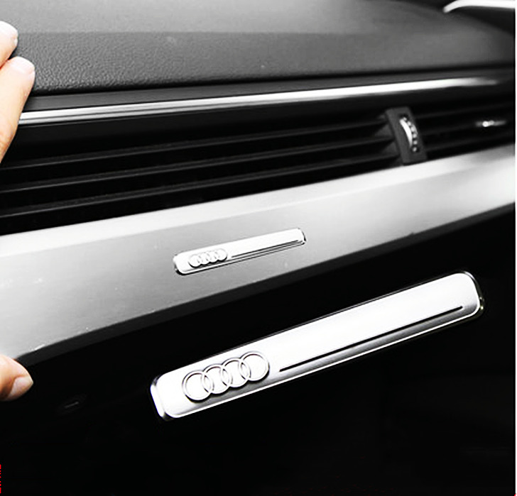 楽天市場 送料無料 アウディ Audi A3 A5 A6 A8 Q2 Q3 Q5 Q7 Q8 センターコンソール クワトロ 装飾ステッカー エンブレム 立体 マットシルバー 2種類選択可能 カスタム 内装 欧車パーツbase 欧車パーツbase