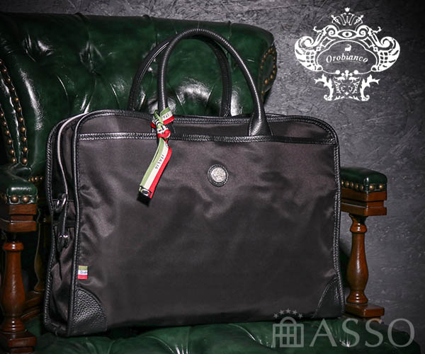 卸直営店（お得な特別割引価格） Orobianco オロビアンコ ビジネスバッグ ショルダーストラップ付 RUFUST-G 90104 ブラック  Orobianco 日本正規品 イタリア製 通販