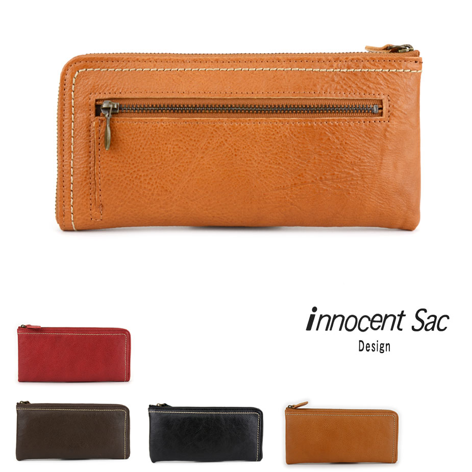 長財布 L字ファスナー長財布 キップレザー innocent Sac 本革 日本製 送料無料