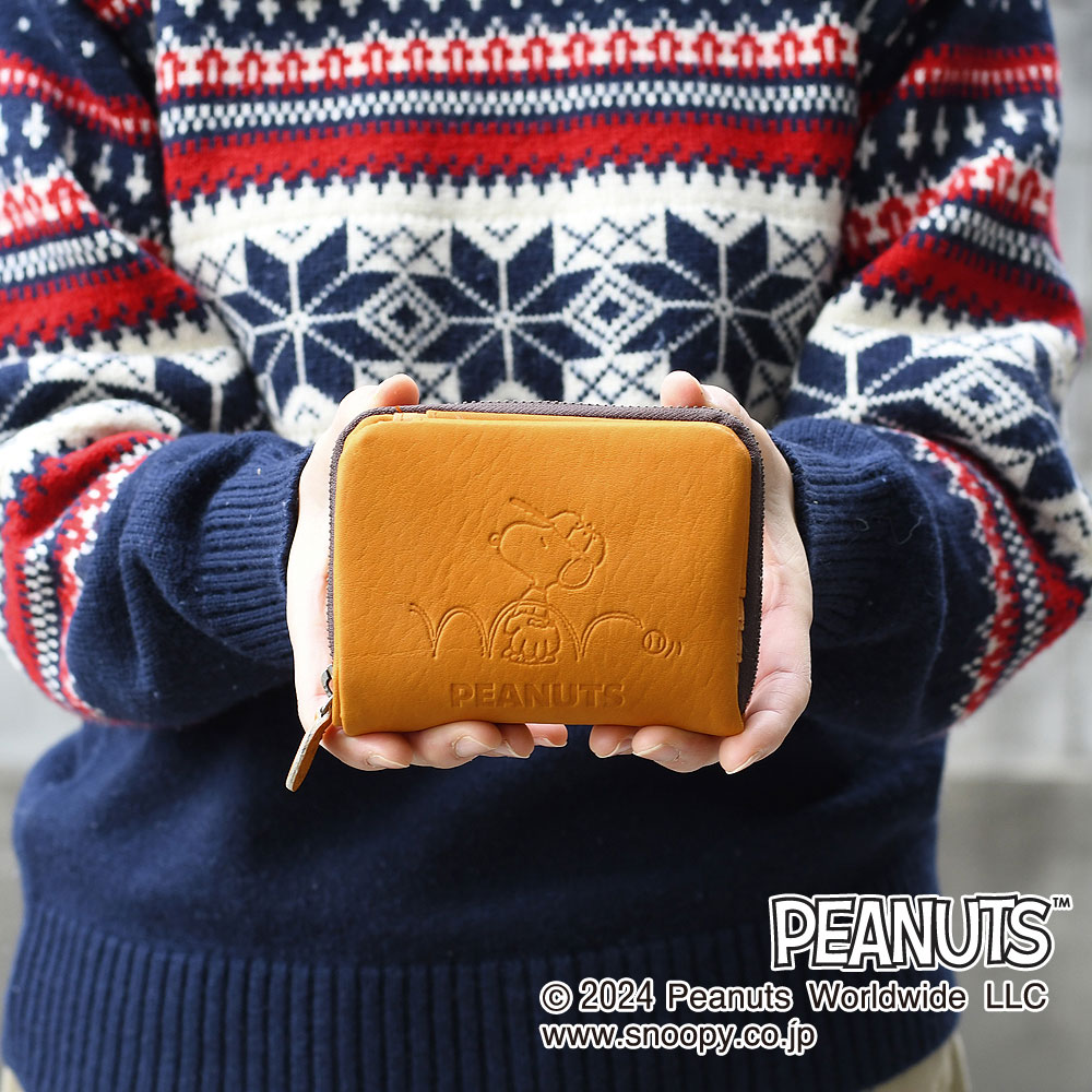 楽天市場】スヌーピー 二つ折り財布 メンズ 本革 PEANUTS