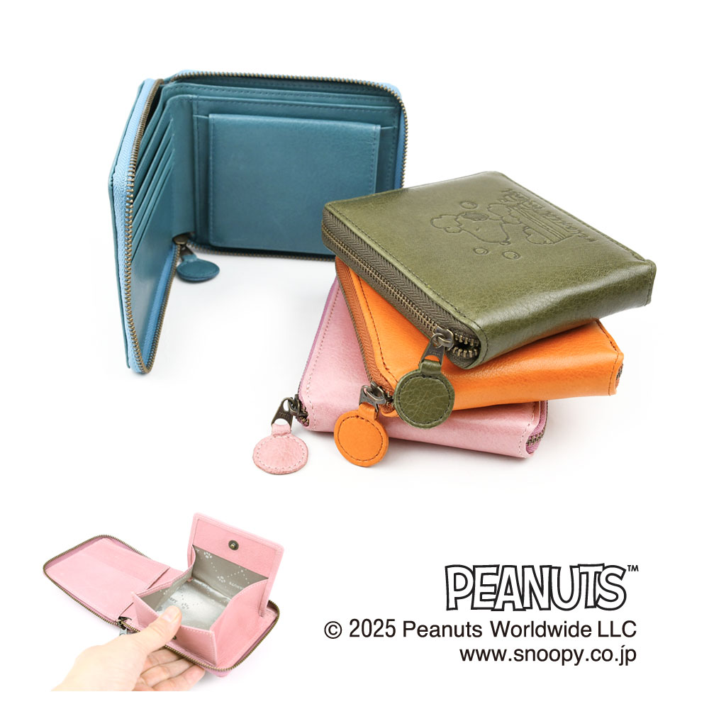 SNOOPY スヌーピーレディース PEANUTS ピーナッツ財布 本革牛革