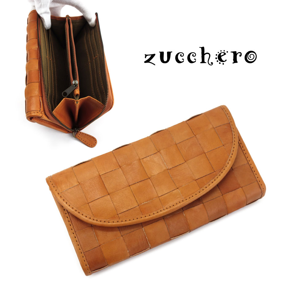 楽天市場 送料無料 長財布 2way財布 家計 仕分け やりくり財布 フラップ L字ファスナー 本革 レディース イントレチャート Fes フェス ロングウォレット レザー 大容量 編み込み メッシュ ヌメ革 フルベジタブルタンニン鞣し ハンドメイド 経年変化 ナチュラル