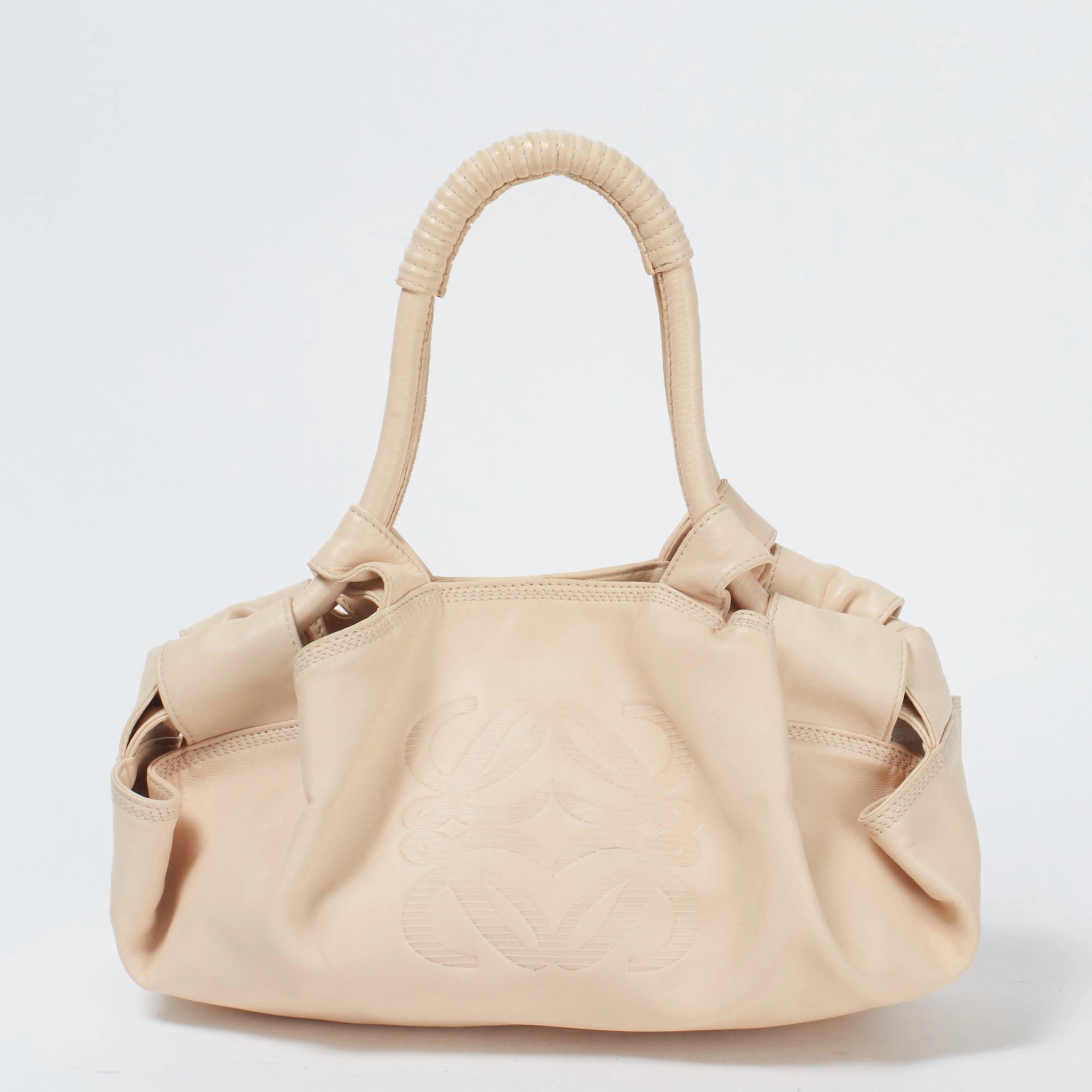 LOEWE アナグラム ナッパアイレ ナッパレザー ハンドバッグ ホワイト LOEWE アナグラム ナッパアイレ ナッパレザー ハンドバッグ