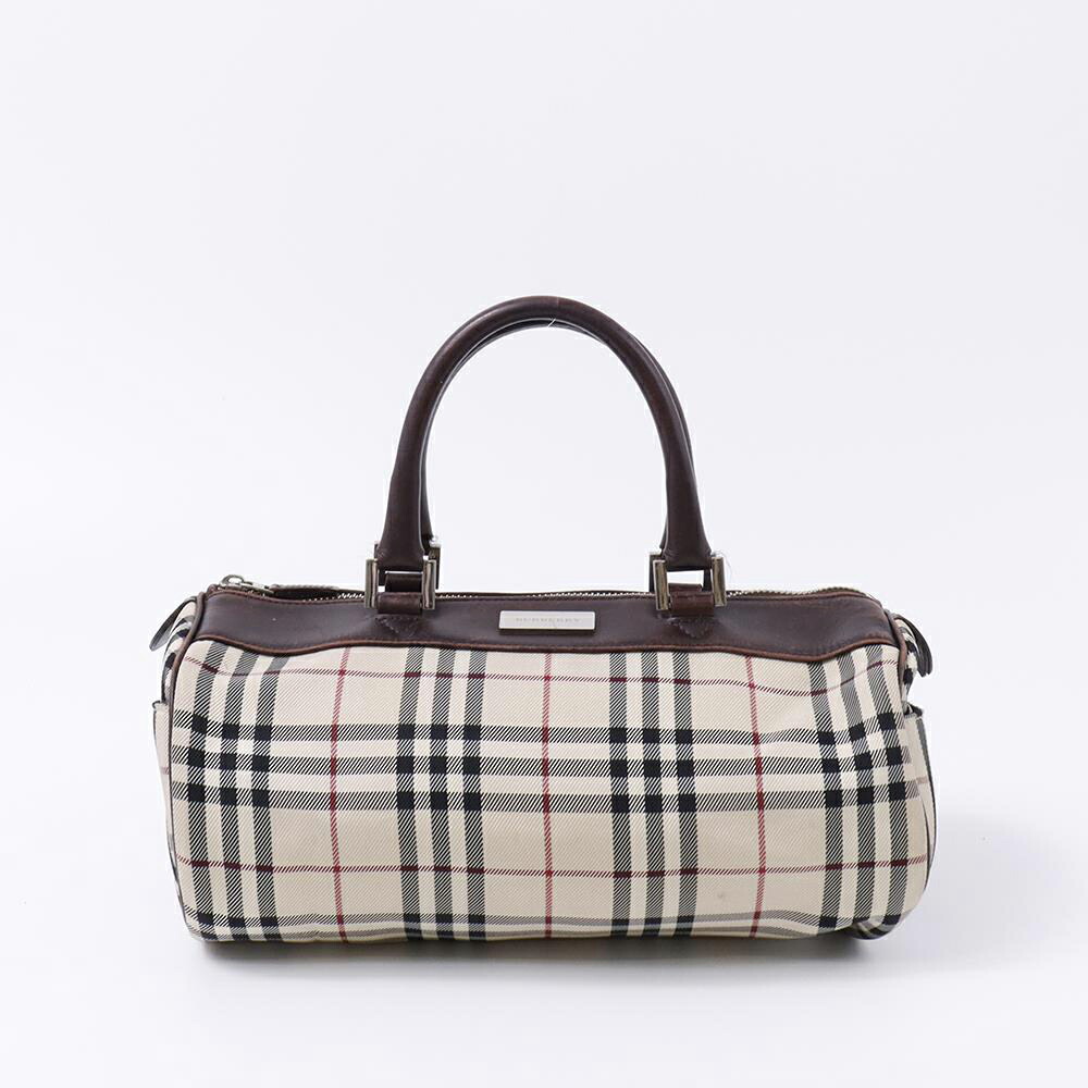 【美品】バーバリーロンドン ミニボストンバッグ ノバチェック PVC レザー 極美品】BURBERRY LONDON バーバリーロンドン ミニボストン