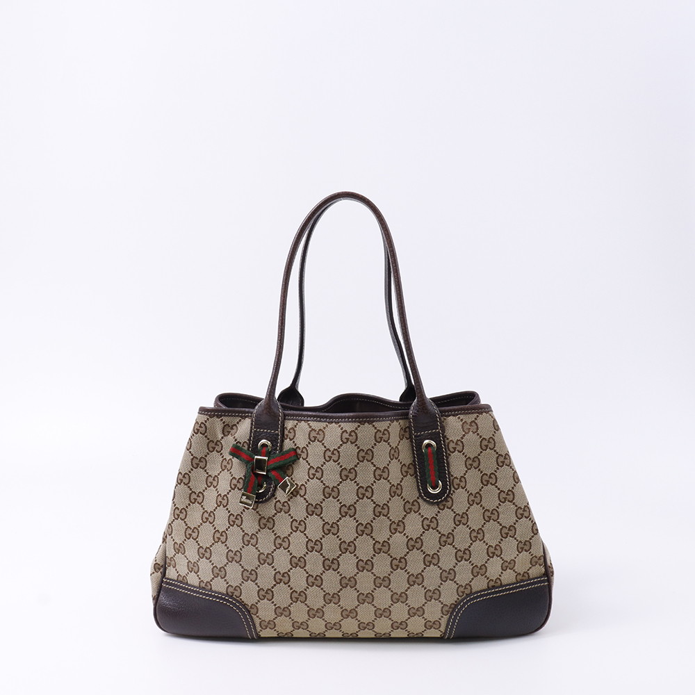 グッチ トートバッグ キャンバス レザー GGキャンバス プリンシー トートバッグ 163805 GUCCI 【安心保証】 【中古】