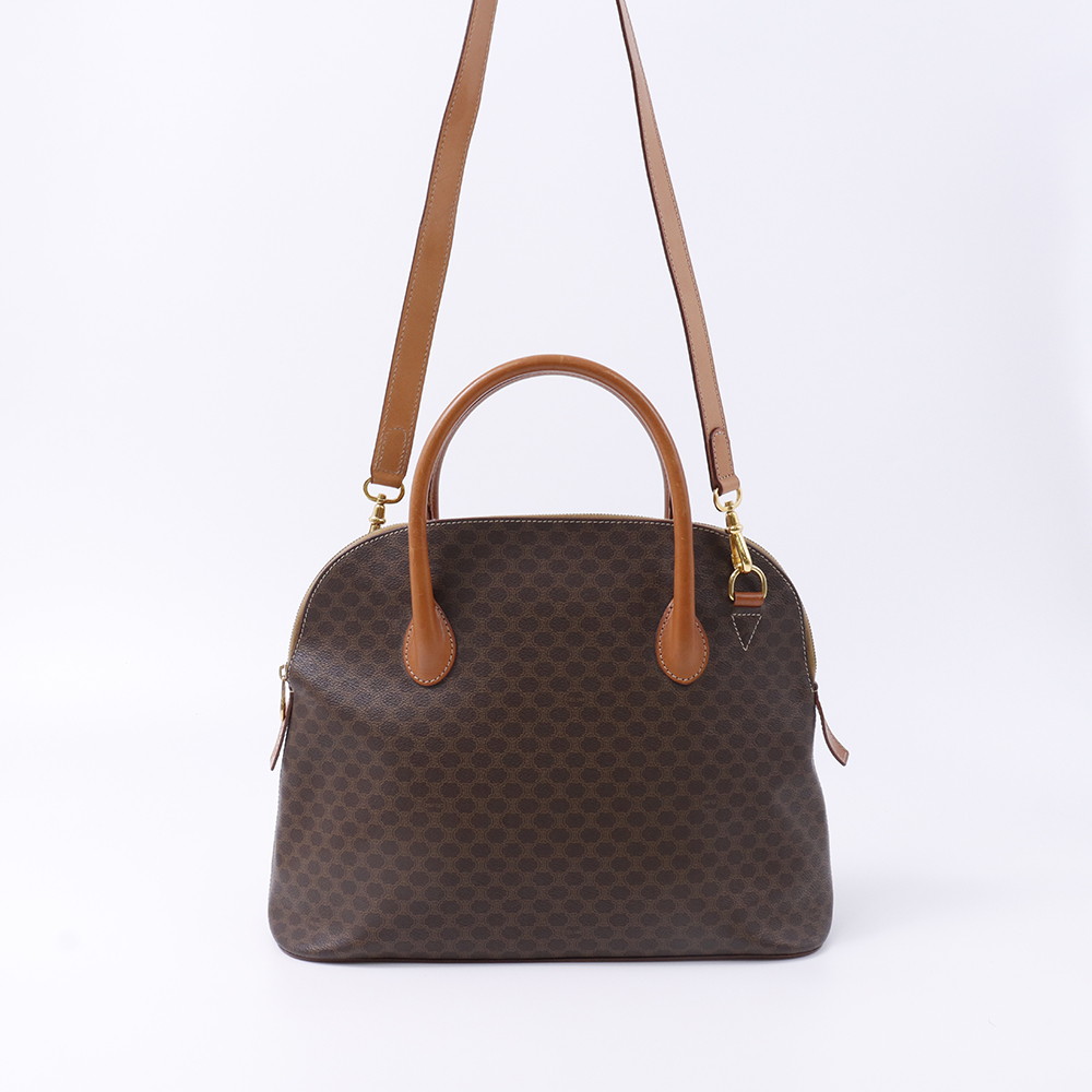 【CELINE】2wayバッグ　ハンドバッグ　マカダム柄　PVC ダークブラウン 楽天市場】CELINE セリーヌ マカダム柄 ハンドバッグ 2WAY