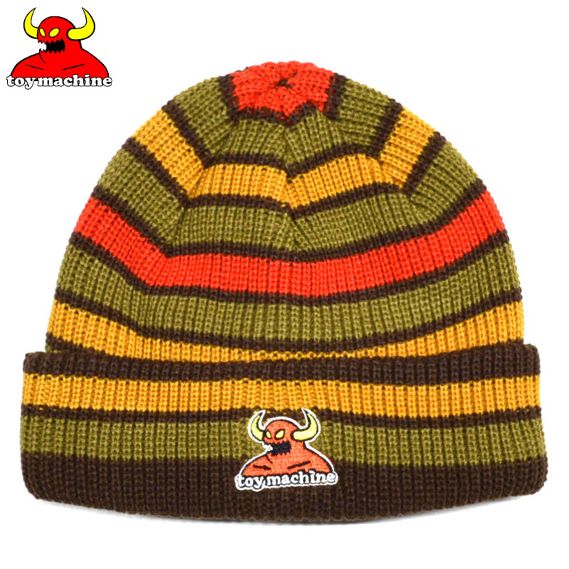 【楽天市場】【US】トイマシーン TOY MACHINE MONSTER MULTI STRIPE DOCK BEANIE ( オレンジ