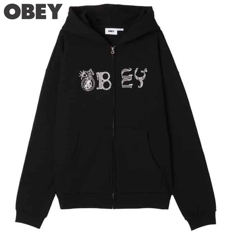 24FW OBEY SWEATSHIRT 刺繍ロゴ パーカー フーディ M 24fw3920304.jpg