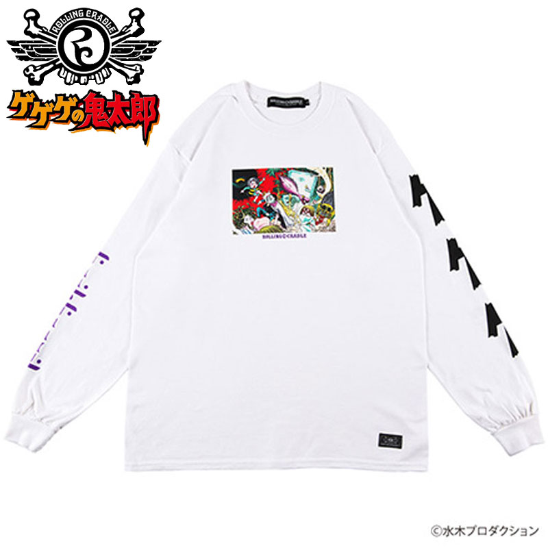 ローリングクレイドル ROLLING CRADLE BACKBEARD 妖怪大戦争 LONG SLEEVE ( ホワイト 白 WHITE ) ローリングクレイドルロンT ロリクレロンT ROLLING CRADLEロンT ローリングクレイドル長袖 ロリクレ長袖 ROLLINGCRADLE長袖 ゲゲゲの鬼太郎コラボ画像