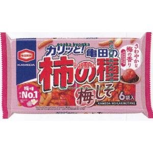 大阪京菓 ZRx亀田製菓　１６４Ｇ 亀田の柿の種梅しそ６袋詰×12個【xecos6】【エコ配 送料無料 （沖縄県配送不可 時間指定と夜間お届け不可）】
