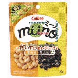 大阪京菓 ZRxカルビー　３０Ｇ ｍｉｉｎｏだいずに味わうミックス黄大豆黒大豆しお味×24個【xws6】【送料無料（沖縄は別途送料）】