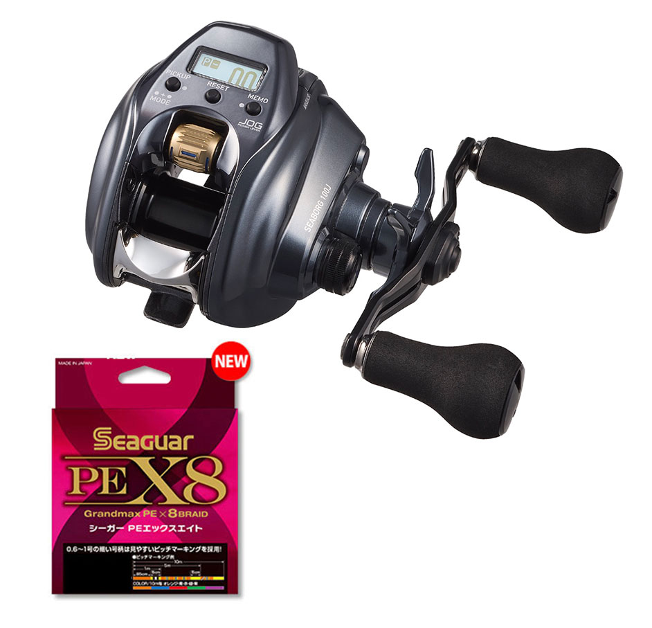 SEABORG 100J 電動リール シーボーグ ダイワ史上最軽量375g。軽さは感度「AIR MONSTER」。 魚拓,中古