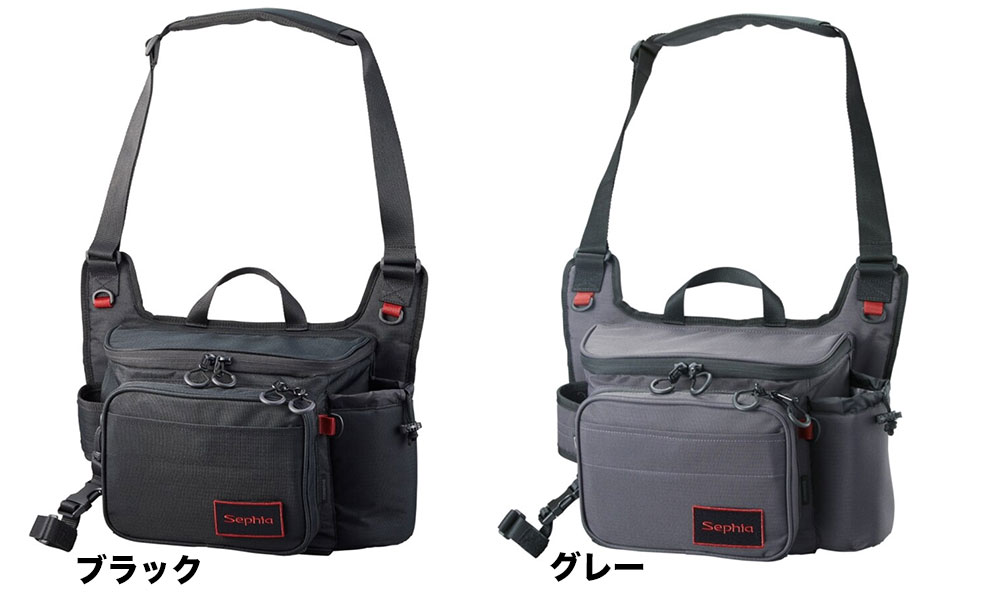 シマノ セフィア ランガンショルダー BS-222W M大きさ(13×32×22珊) 黒いこと/薄墨色 shimano