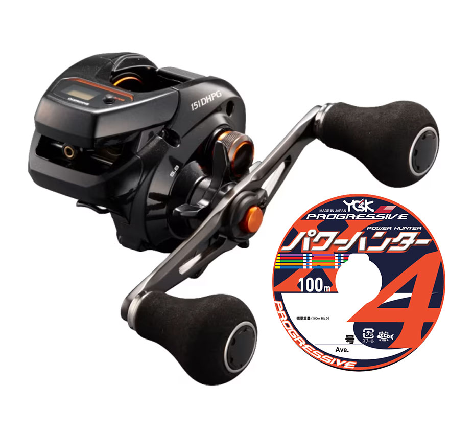 シマノ 21 バルケッタ 151DH-PG LEFT 左巻き PEライン 0.8/1/1.5号 200mセット (よつあみパワーハンター プログレッシブ) リールに糸を巻いてお届け shimano｜おさかな侍