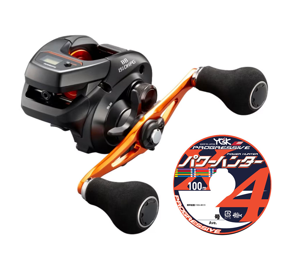 シマノ 21 バルケッタ BB 151DH-PG LEFT 左巻き PEライン 0.8/1/1.5号 200mセット (よつあみパワーハンター プログレッシブ) リールに糸を巻いてお届け shimano