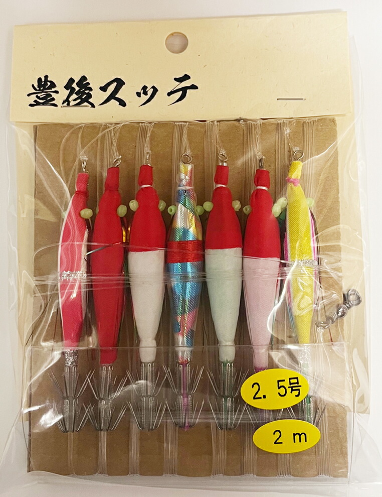 楽天市場】糀屋漁社 豊後スッテ 3号 5本付 間隔2m 浮きスッテ 浮
