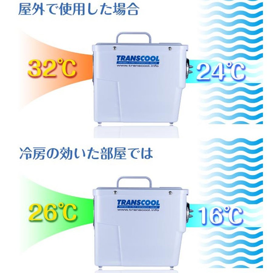 楽天市場 車中泊用 ポータブル クーラー トランスクール Ec3 12v 24v共通 携帯クーラー キャンピングカー コイズミ 車載 水冷式 エアコン 空調 家電 Mdnマドンナ