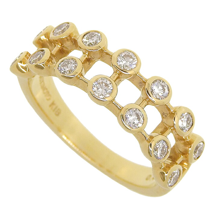 ミキモト K18WG ダイヤ　パヴェリング MIKIMOTO ミキモト ダイヤ リング パヴェ 0.98ct 15号強 K18YG