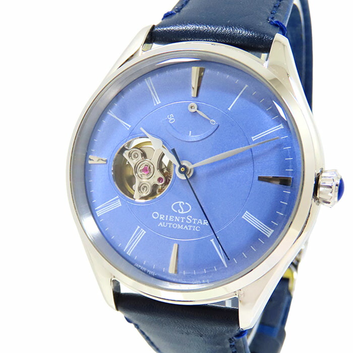 ORIENT STAR オリエントスター クラシックコレクション セミスケルトン RK-AT0203L スカイブルー文字盤 SS ステンレススチール レザー 裏スケ 腕時計 自動巻き メンズ 送料無料 241001027933