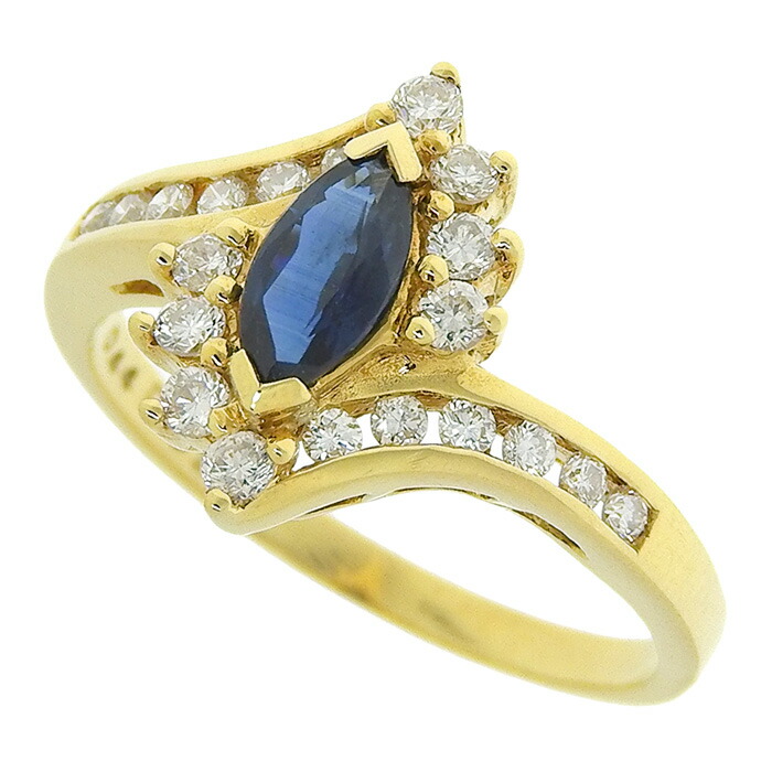 ★サイズ20号★K18イエローゴールド/サファイア&ダイヤモンドリング★0.55 楽天市場】K18YG ダイヤモンド サファイア リング 20号 D1.57ct S0