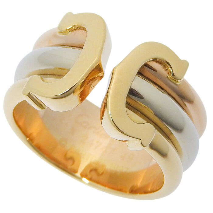 楽天市場】カルティエ Cartier 2C リング #48 K18YG/WG/PG