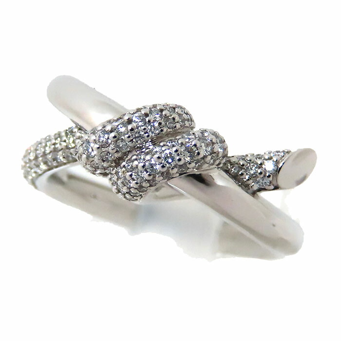 【新品】Tiffany & Co.ノット ダブル ロウ ダイヤモンドリング 6号 ティファニー ノット ダブル ロウ リング ダイヤモンド イエロー