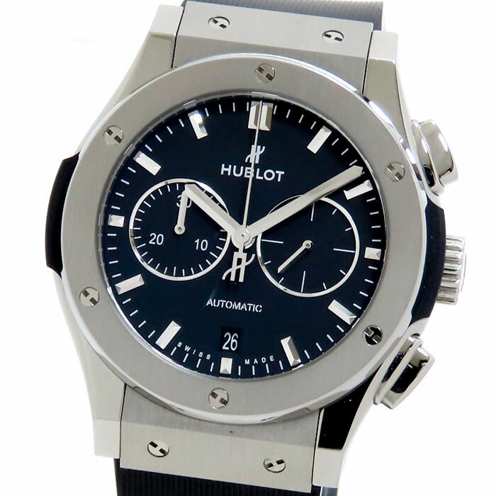HUBLOT ウブロ クラシック フュージョン クロノグラフ チタニウム 541.NX.1171.LR ブラック文字盤 Ti チタン ラバー 保証書付 腕時計 自動巻 メンズ 送料無料 241001024303
