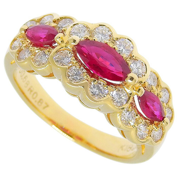 楽天市場】ミキモト MIKIMOTO K18YG ルビー ダイヤモンド リング