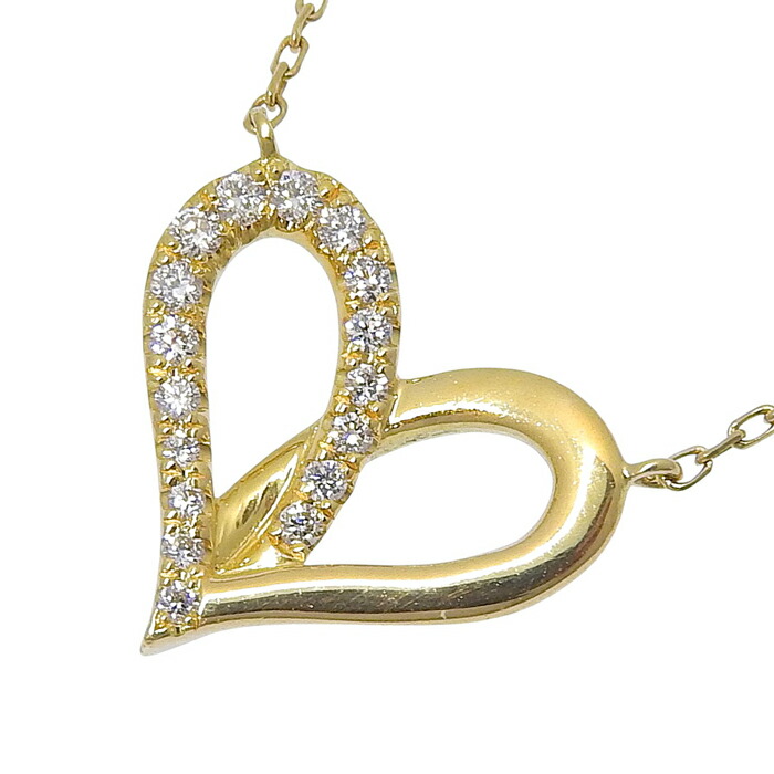 AHKAH　K18 YG　限定　ハート　ダイヤモンド　リバーシブル　ネックレス AHKAH アーカー K18 18金イエローゴールド ダイヤモンド D0.13ct