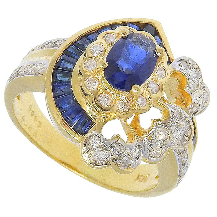 楽天市場】K18YG ダイヤモンド サファイア リング 20号 D1.57ct S0