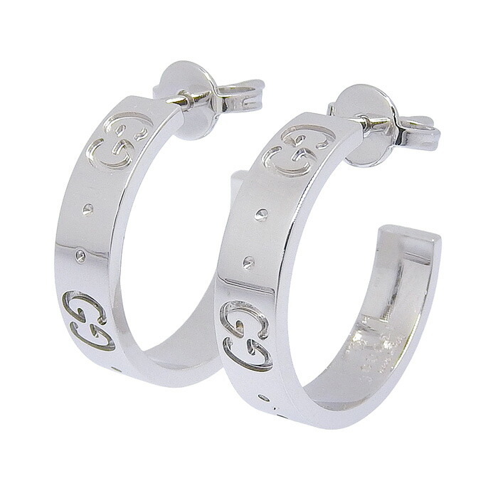 美品　GUCCI GGアイコンピアス　片耳‼️ 楽天市場】グッチ GUCCI ピアス アイコン フープ GG ロゴ 3