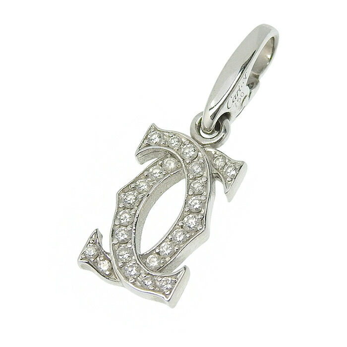 楽天市場】カルティエ チャーム ペンダントトップ K18WG ダイヤ24P 2C