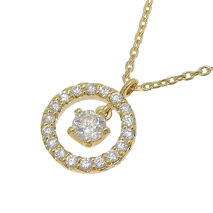 【ポイント10倍＆ 最大10万円割引クーポン 数量限定】festaria フェスタリア Wish upon a star ダイヤ ネックレス 7000001607454 K18YG 750 イエローゴールド ダイヤモンド 0.099ct 0.08ct 40cm アジャスター付 首飾り アクセサリー レディース 送料無料 241100093782 ★