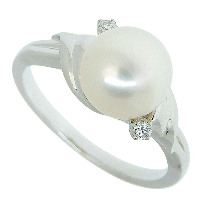 【ポイント20倍＆ 最大10万円割引クーポン数量限定 】MIKIMOTO ミキモト デザイン パール リング Pt900 プラチナ パール 真珠 ダイヤモンド 11.5号 指輪 アクセサリー レディース 送料無料 241100097470 ★