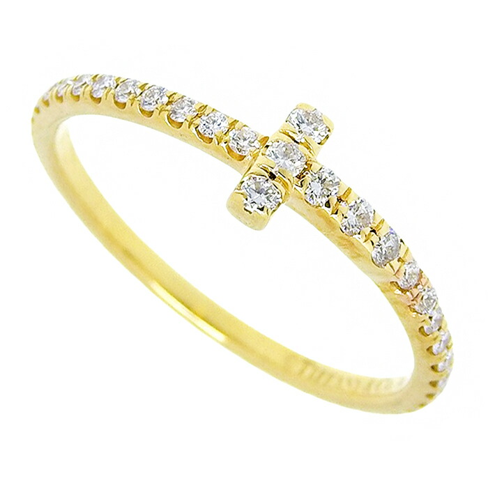 ティファニー コンビリング K18×PT950 17号 ミルグレイン rk-y_brj09000000073025