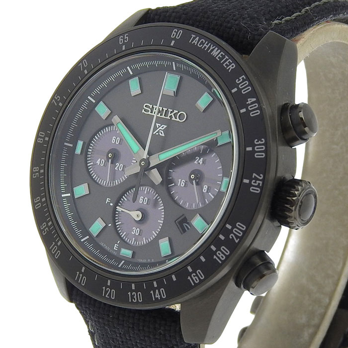 【ポイント20倍＆ 最大10万円割引クーポン数量限定 】SEIKO セイコー プロスペックス スピードタイマー ブラックシリーズ SBDL105 / V192-0AH0 グレー文字盤 SS ステンレススチール キャンバス 腕時計 ソーラー メンズ 送料無料 241001026646 ★