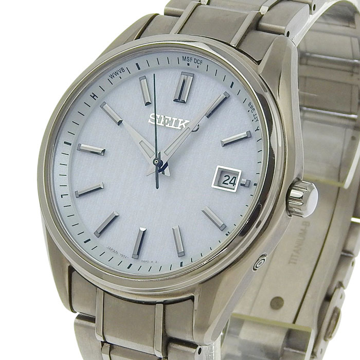 SEIKO セイコー セイコー セレクション SBTM337 / 7B72-0AG0 ホワイト文字盤 チタン チタニウム 腕時計 ソーラー メンズ 送料無料 241001026882 ★