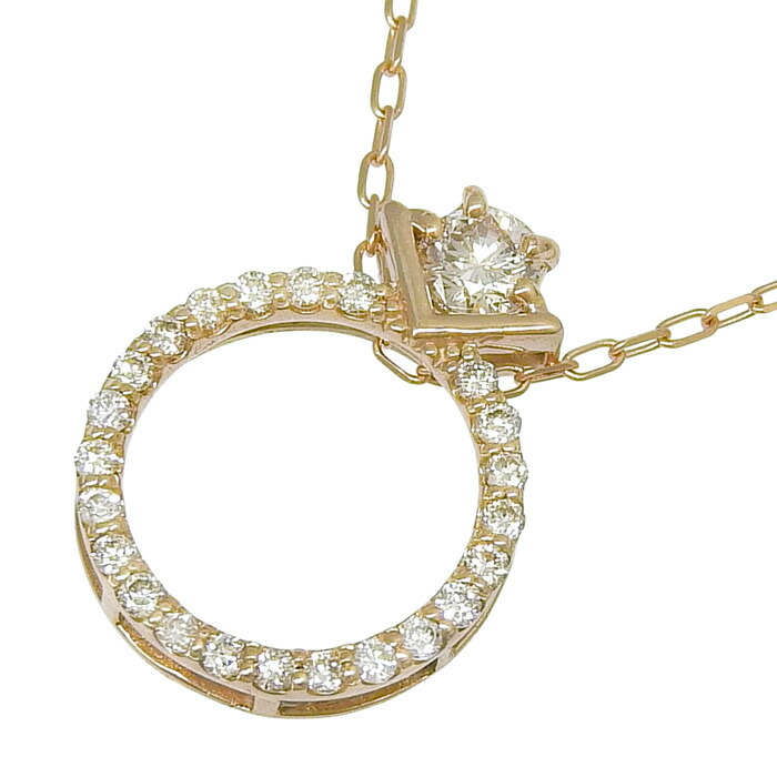 【最大10万円割引クーポン 数量限定】 デザイン ダイヤ ネックレス K18PG 750 ピンクゴールド ダイヤモンド 0.20ct ～44.5cm アジャスター付 首飾り アクセサリー レディース 送料無料 241100097195 ★