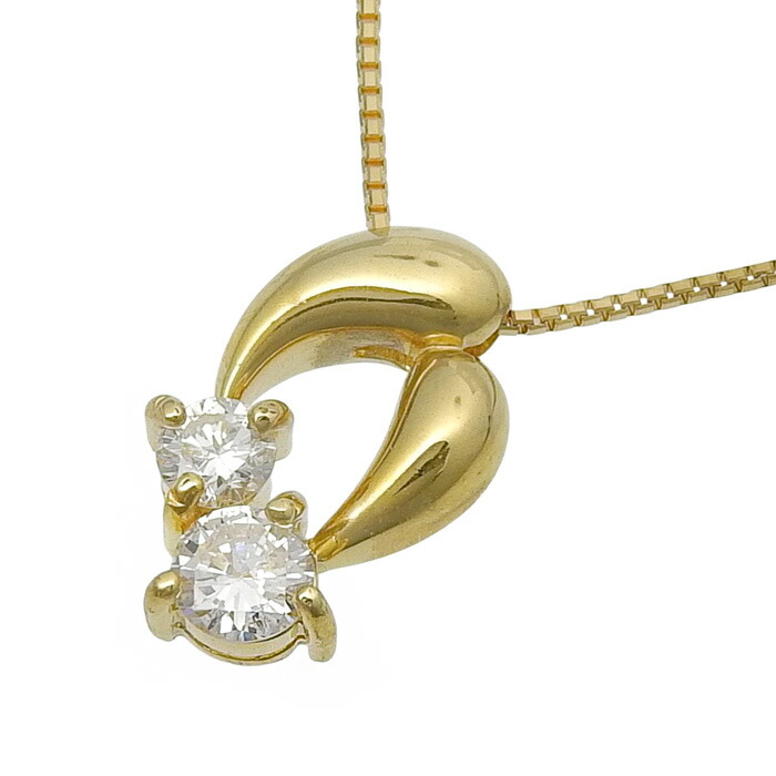 デザイン ダイヤ ネックレス K18YG 750 イエローゴールド ダイヤモンド 0.20ct 35.5cm アジャスター付 首飾り 造幣局検定刻印 アクセサリー レディース 送料無料 241100097219 ★
