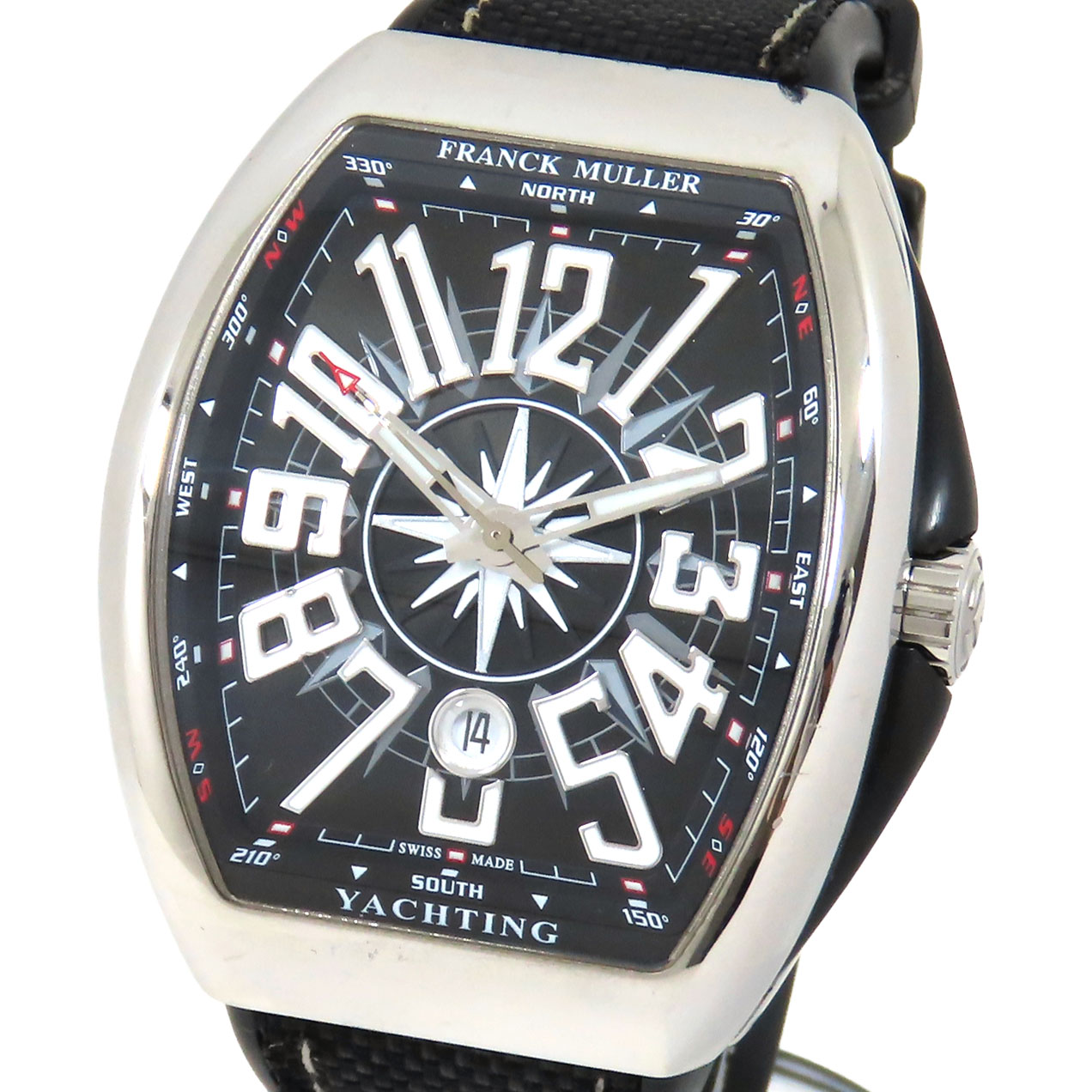 【ポイント10倍＆ 最大10万円割引クーポン数量限定 】FRANCK MULLER フランクミュラー ヴァンガード ヨッティング V45 SC DT YACHTING ブラック文字盤 SS ステンレススチール ラバー 保証書付 腕時計 自動巻 メンズ 241001028414