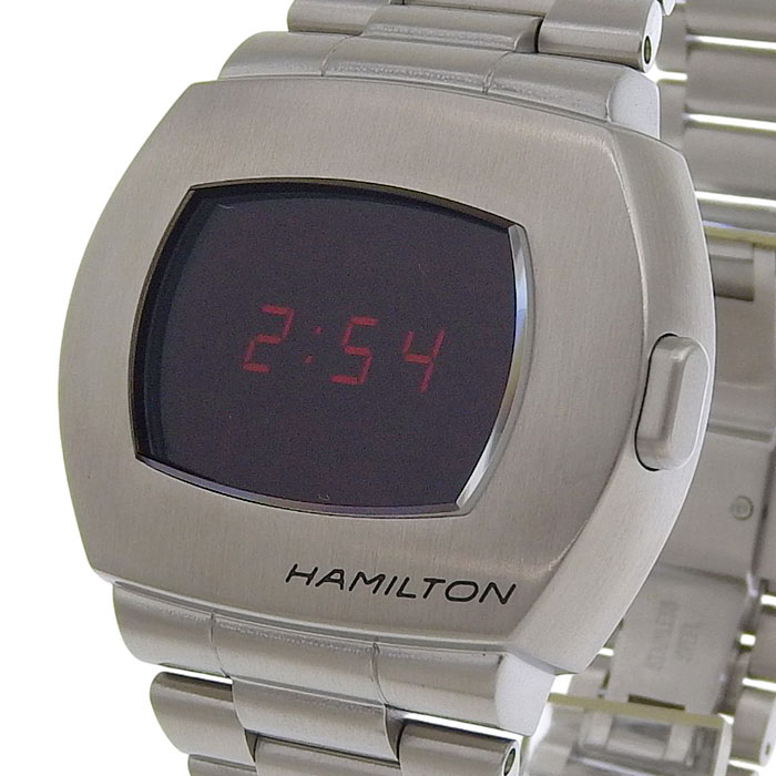 【ポイント20倍＆ 最大10万円割引クーポン 数量限定】HAMILTON ハミルトン アメリカン クラシック パルサー Digital Quartz 50周年モデル H524140 / H52414130 ブラック文字盤 SS ステンレススチール 腕時計 クォーツ メンズ 送料無料 241001027251 ★
