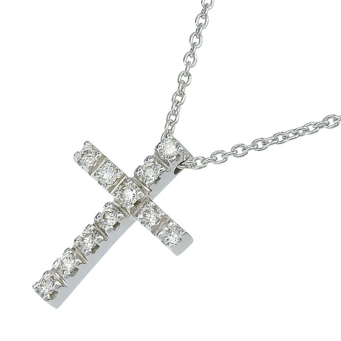 【ポイント15倍 最大10万円割引クーポン 数量限定】 STAR JEWERLY スタージュエリー クロス ダイヤ ネックレス K18WG 750 ホワイトゴールド ダイヤモンド 0.11ct 35cm アジャスター付 首飾り アクセサリー レディース 送料無料 241100099994 ★|大阪屋質店