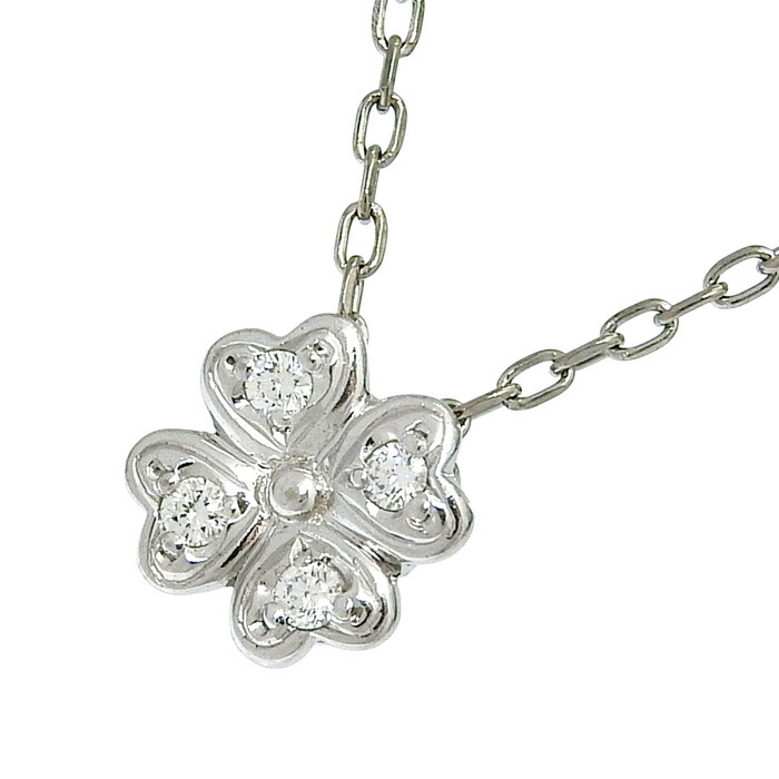 楽天市場】ミキモト ネックレス K18WG ダイヤ クローバー 0.41ct 中古