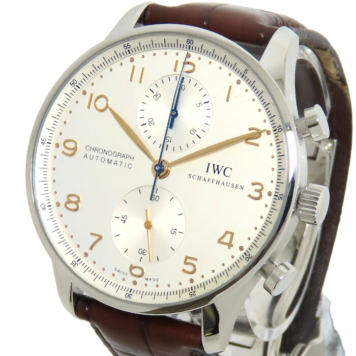 【ポイント7倍＆ 最大10万円割引クーポン数量限定 】IWC インターナショナルウォッチカンパニー ポルトギーゼ クロノグラフ IW371445 シルバー文字盤 SS ステンレススチール 保証書付 自動巻 メンズ 腕時計 送料無料【仕上済】241001026263