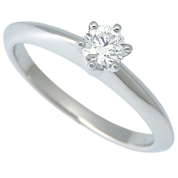 【ポイント10倍 最大10万円割引クーポン 数量限定】 TIFFANY & Co. ティファニー ソリティア ダイヤ リング Pt950 プラチナ ダイヤモンド 0.21ct 8号 指輪 アクセサリー レディース 送料無料 241100099774 ★｜大阪屋質店